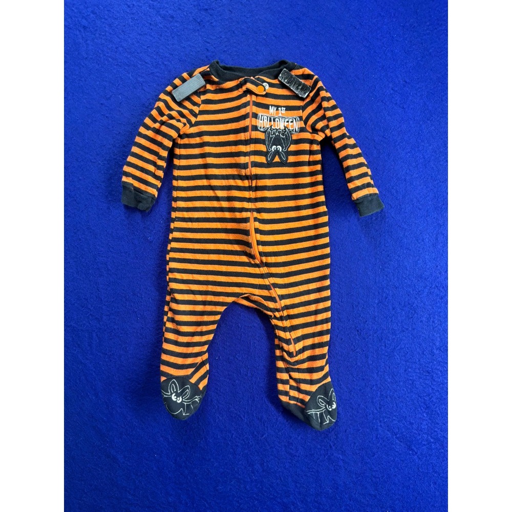 Halloween Baby Unbranded My 1st Halloween Sleeper 6-9M Orange Black Striped